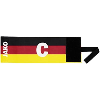 JAKO 2823 Aanvoerdersband - Zwart/Rood/Geel - Senior: 35 x 9 cm (LxB)