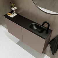 MONDIAZ TURE 100cm toiletmeubel smoke. EDEN wastafel urban rechts 1 kraangat - thumbnail