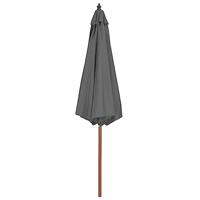 Tuinparasol met houten paal 300 cm antraciet - thumbnail