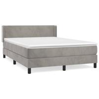 Boxspring met matras fluweel lichtgrijs 140x190 cm - thumbnail