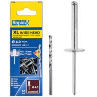 Rapid blindklinknagel XL 4.0x10mm incl. boortje (50st) - thumbnail