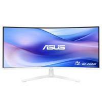 ASUS VU34WCIP-W Eye Care, 34 inch gebogen monitor, brede Quad HD VA (3440 x 1440), 1ms (MPRT), 100Hz, HDMI, USB-C en DisplayPort, SmoothMotion, Eye Care Plus-technologie, geïntegreerde luidspreker, - thumbnail