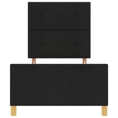 Bedframe met hoofdeinde Zwart 100 x 200 cm Stof Bedframe met hoofdeinde Zwart 100 x 200 cm Stof