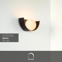 Lucide BENNI - Wandlamp - 1xG9 - Zwart - thumbnail