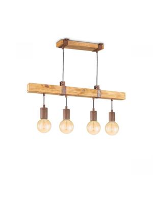 Home sweet home hanglamp Denton 4L - hout / roest