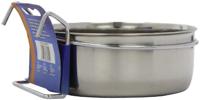 Nobby roestvrij stalen nap met bevestiging ring met haak 15,0 cm 0,85 ltr - thumbnail