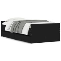 Bedframe met lades zwart 90x200 cm - thumbnail