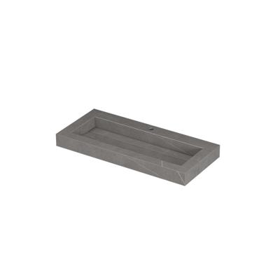 INK Pitch Wastafel Keramische Slab Centraal met Drain en Front en Side Skirts 1 Kraangat - 1000x450x90 mm - Armani Grey Mat