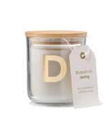 HEMA Kaars in glas Ø8x10cm letter D - thumbnail