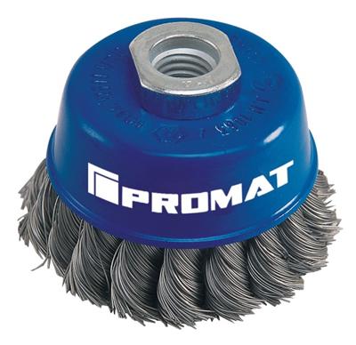 Promat/Tecwerk Potborstel | d. 80 mm draaddikte 0,5 mm | RVS | 8500 min-¹ - 4000841163