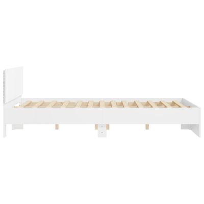 Bedframe met hoofdeinde en LED wit 150x200 cm