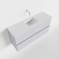 MONDIAZ ADA 100cm toiletmeubel cale. LEX wastafel talc midden zonder kraangat - thumbnail
