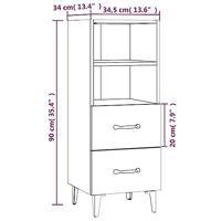 Dressoir 34,5x34x90 cm bewerkt hout betongrijs - thumbnail