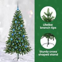 VidaXL Kerstboom met 150 led met standaard groen 150 cm pe - thumbnail