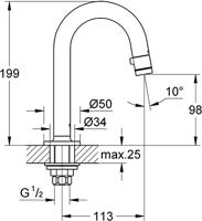 GROHE Universal toiletkraan met hoge C uitloop brushed hard graphite 20201al0 - thumbnail