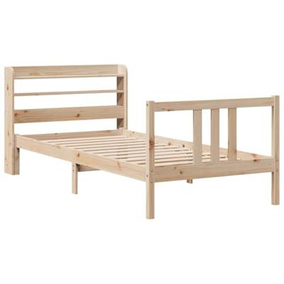 Bedframe met hoofdbord massief grenenhout 90x190 cm
