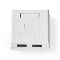 Nedis Netwerk Wanddoos | Opbouw | 2 poort(en) | UTP CAT6 | Recht | Female | Goud Verguld | PVC | Wit | Doos - CCGB89110WT - thumbnail