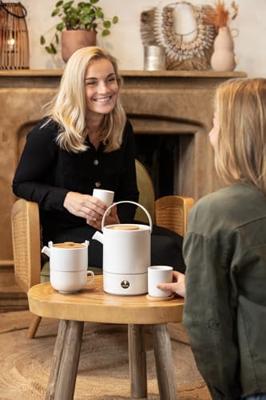 Bredemeijer Umea Theemokken 200 ml 2 Stuks Bamboe/Wit Keramiek