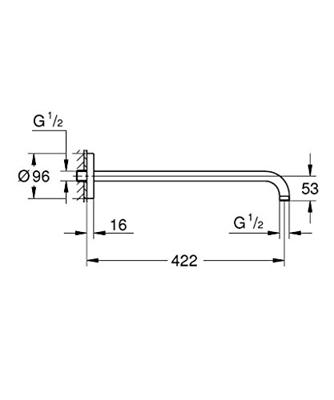 GROHE Rainshower Douchearm - 42cm - ronde rozet - chroom 26146000