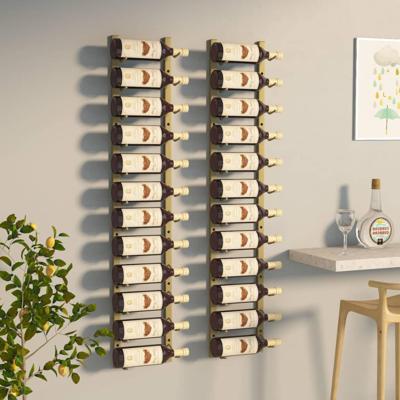 Wijnrekken 2 st voor 12 flessen wandmontage ijzer goudkleurig Wijnrekken 2 st voor 12 flessen wandmontage ijzer goudkleurig