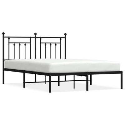 Bedframe met hoofdbord metaal zwart 150x200 cm Bedframe met hoofdbord metaal zwart 150x200 cm