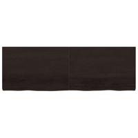 Wastafelblad 180x60x(2-6) cm behandeld massief hout donkerbruin - thumbnail