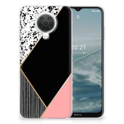 Nokia G20 | G10 | TPU Hoesje | Zwart Roze Vormen Nokia G20 | G10 | TPU Hoesje | Zwart Roze Vormen