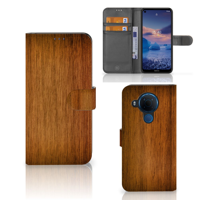 Nokia 5.4 | Book Style Case | Donker Hout - thumbnail