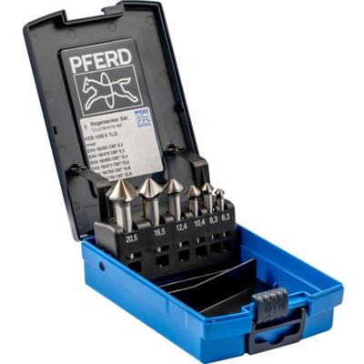 PFERD TOOLS SET KES HSS DIN 335 C90° 6 25202154 Kegelverzinkboorset 6.3 mm, 8.3 mm, 10.4 mm, 12.4 mm, 16.5 mm, 20.5 mm HSS 1 stuk(s) PFERD TOOLS SET KES HSS DIN 335 C90° 6 25202154 Kegelverzinkboorset 6.3 mm, 8.3 mm, 10.4 mm, 12.4 mm, 16.5 mm, 20.5 mm HSS 1 stuk(s)