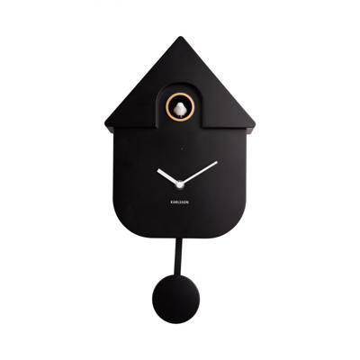 Wall clock modern cuckoo abs black