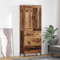 Hoge kast met lade 2 pcs Oud Hout Bewerkt hout - thumbnail