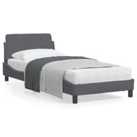 Bedframe zonder matras 90x200 cm fluweel donkergrijs - thumbnail