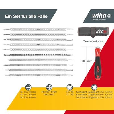 Wiha Set precisieschroevendraaiers | 11-delig | sleuf / PH / TX / 6-kant | 1 stuk - 27820 - 27820 - thumbnail