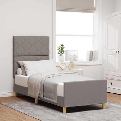 Bedframe met hoofdeinde Taupe 80 x 200 cm Stof