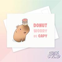 CutieSquad Ansichtkaart - Donut worry be capy - thumbnail