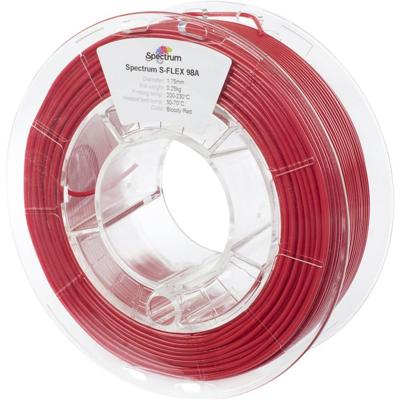 Spectrum Filaments 80528 S-Flex 98A Filament Flexibel filament Flexibel, Chemisch bestendig, Niet-trekkend 1.75 mm 250 g Bloody Red, Rood 1 stuk(s)