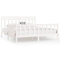 Bedframe massief grenenhout wit 200x200 cm - thumbnail