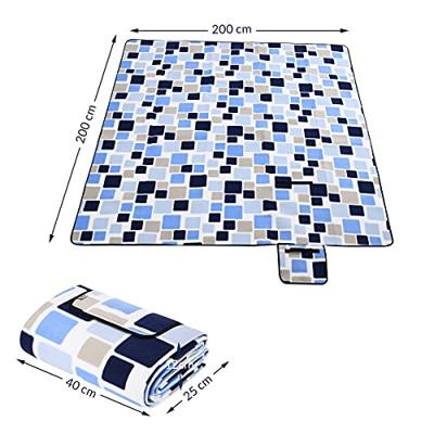 Picknickdeken Vierkant/Blauw 2x2m