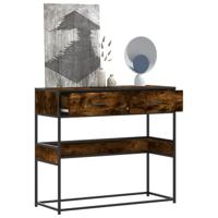 Wandtafel 90x35x80 cm bewerkt hout gerookt eikenkleurig - thumbnail