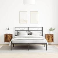 Nachtkastjes 2 st wandgemonteerd 38x34x40 cm gerookt eikenkleur - thumbnail