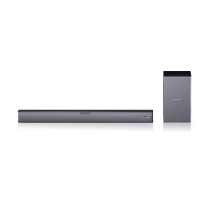 SHARP HT-SBW182 160W 2.1 slanke soundbar met draadloze subwoofer, Bluetooth, optische ingang, AUX, HDMI (ARC/CEC), afstandsbediening en wandmontage - zwart