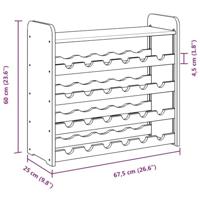 Wijnrek met bovenblad 67,5x25x60 cm massief grenenhout - thumbnail
