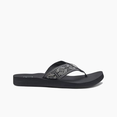 REEF Spring Woven Slipper Dames Black/White 8