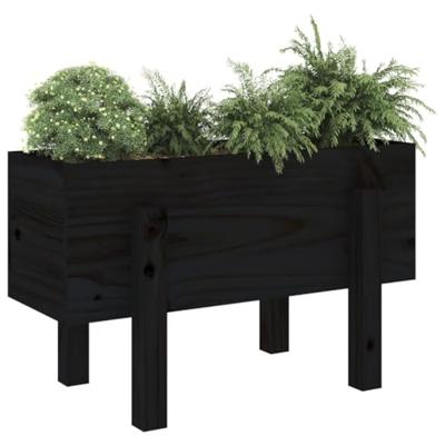 VidaXL Plantenbak 62x30x38 cm massief grenenhout zwart