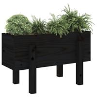 VidaXL Plantenbak 62x30x38 cm massief grenenhout zwart - thumbnail