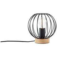 Brilliant Draad tafellampjeSorana zwart met hout - 93044/76 - thumbnail