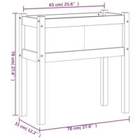 Plantenbakken met poten 2 st cm massief grenenhout wasbruin - thumbnail