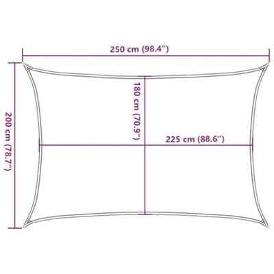 VidaXL Zonnezeil 160 g/m² rechthoekig 2x2,5 m hdpe lichtgrijs