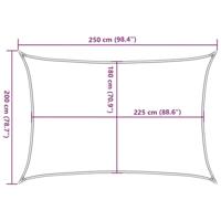 VidaXL Zonnezeil 160 g/m² rechthoekig 2x2,5 m hdpe lichtgrijs - thumbnail