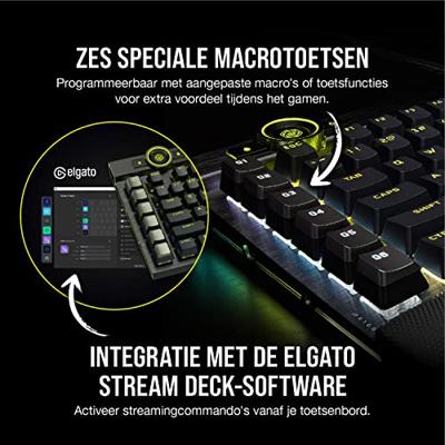 Corsair K100 RGB Optical-Mechanical Keyboard gaming toetsenbord - thumbnail